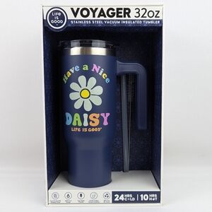 Life Is Good Voyager 32oz Tumbler Have A Nice Daisy Insulated Stainless Navy NIB